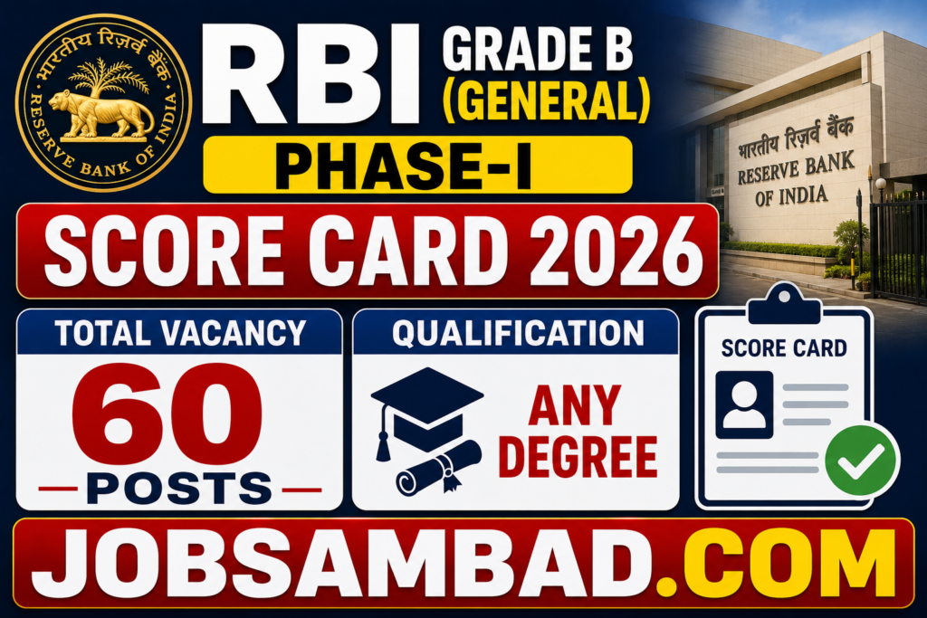 RBI Grade B (General) Phase-I Score Card 2026