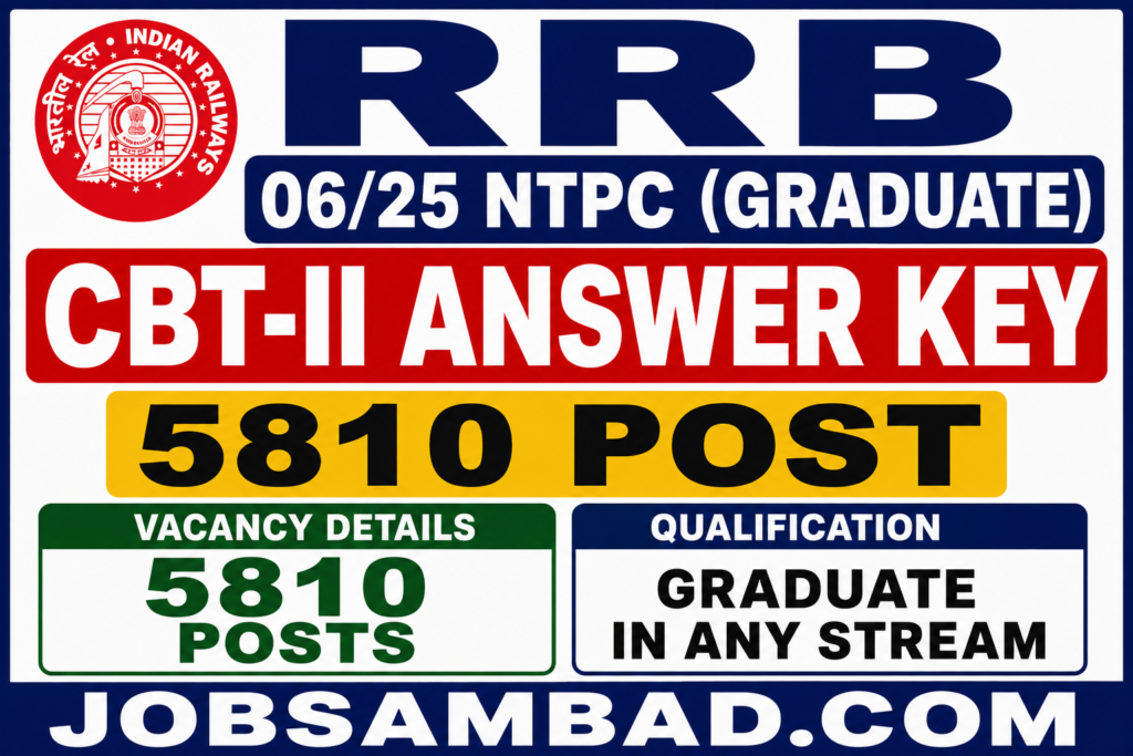 RRB 06/25 NTPC (Graduate) CBT-II Answer Key