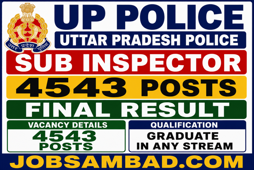 UP Police 4543 Sub Inspector Final Result