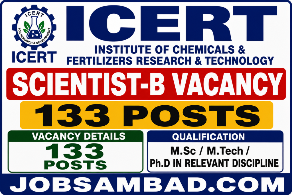 ICERT 133 Scientist-B Vacancy Online Form