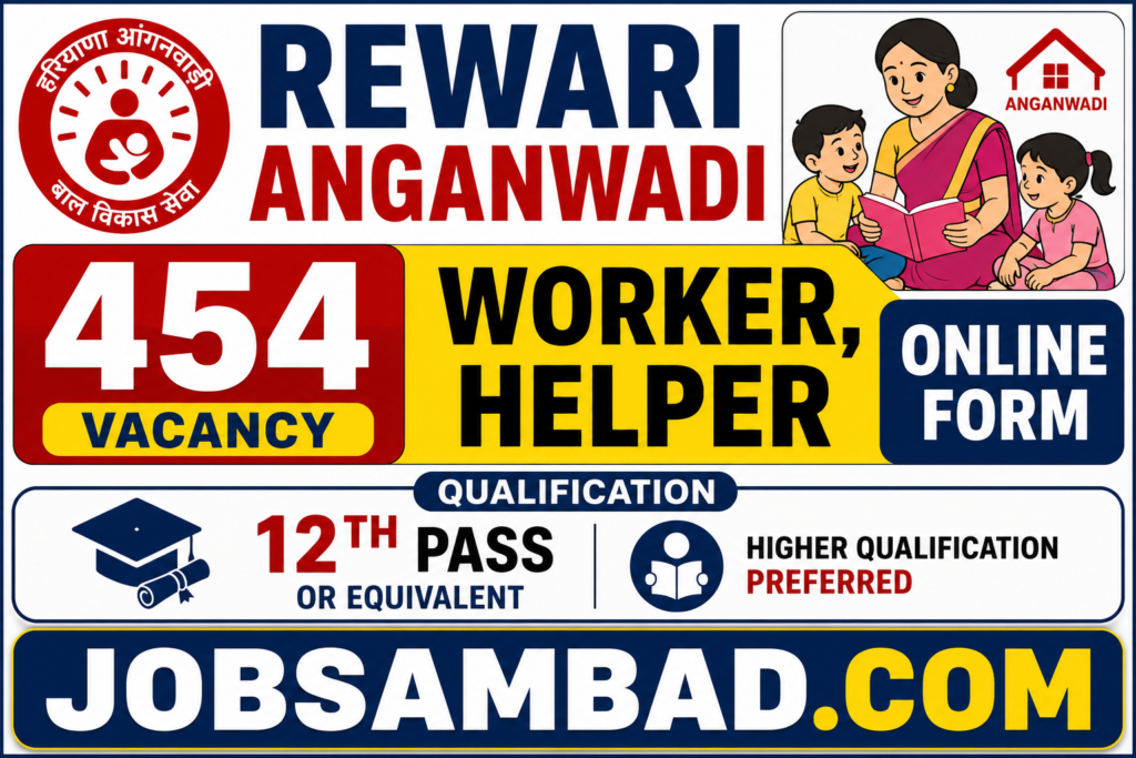 Rewari Anganwadi 454 Worker, Helper Form