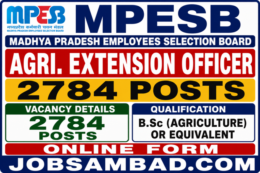 MPESB 2784 Agri. Extension Officer Online Form
