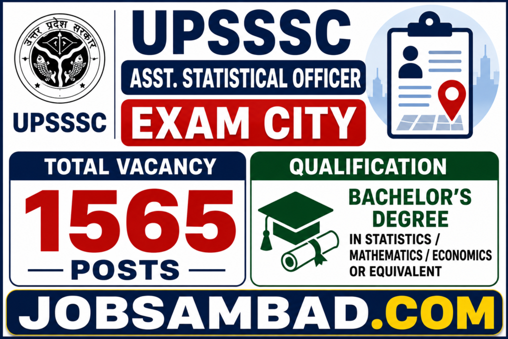 UPSSSC Asst. Statistical Officer Exam City