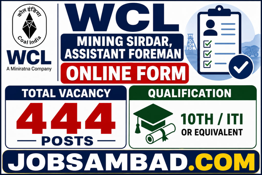 WCL Mining Sirdar, Assistant Foreman Form