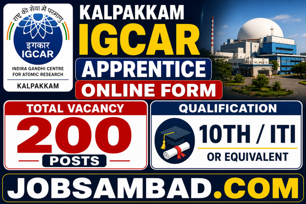 Kalpakkam IGCAR Apprentice Online Form