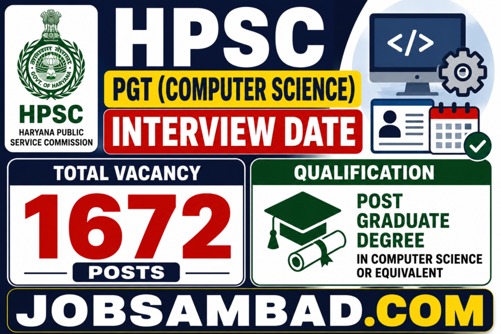 HPSC PGT (Computer Science) Interview Date