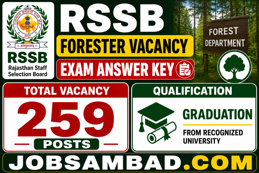 RSSB 259 Forester Vacancy Exam Answer Key