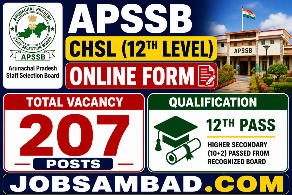 APSSB CHSL (12th Level) 207 Posts Online Form