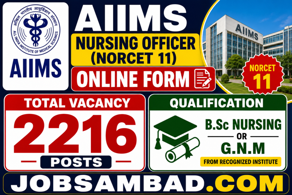 AIIMS Nursing Officer (NORCET 11) Online Form