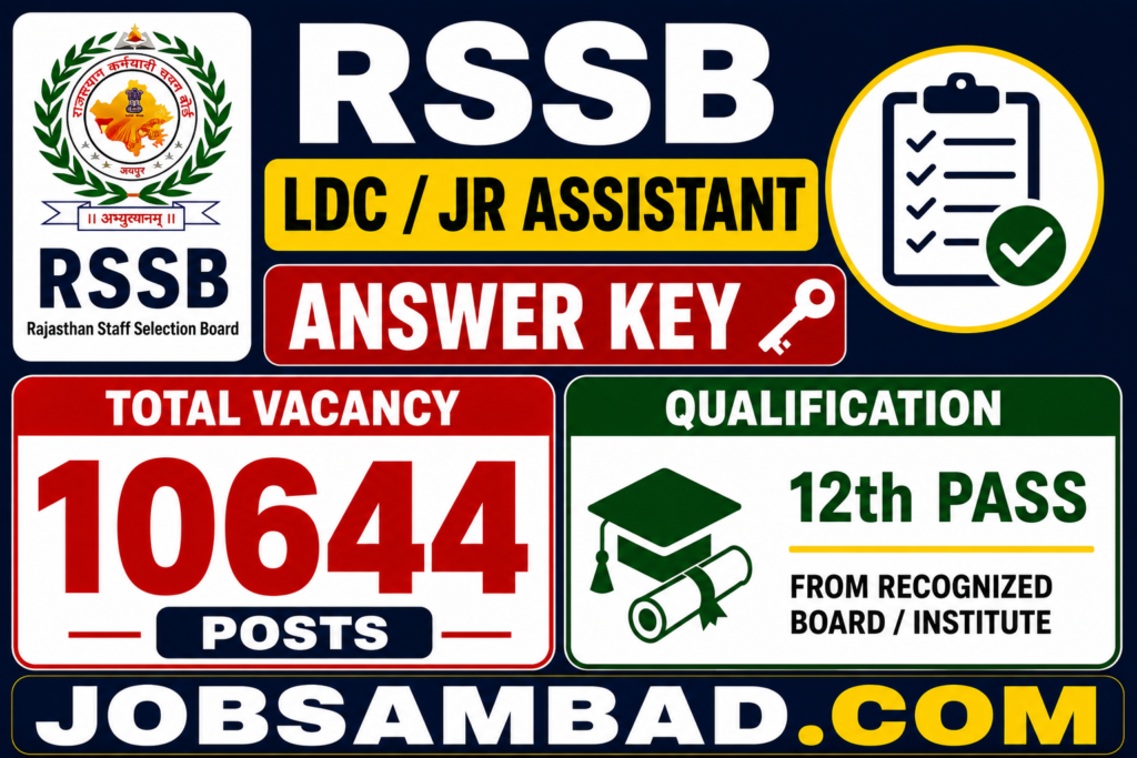 RSSB 10644 LDC / Jr Assistant Answer Key