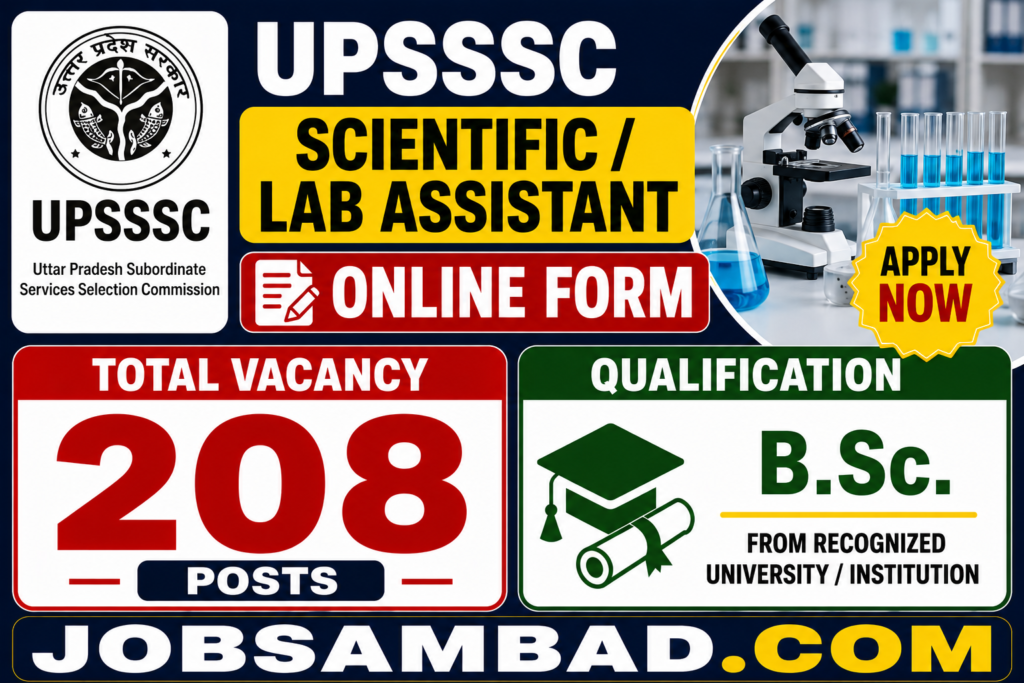 UPSSSC Scientific / Lab Assistant Online Form