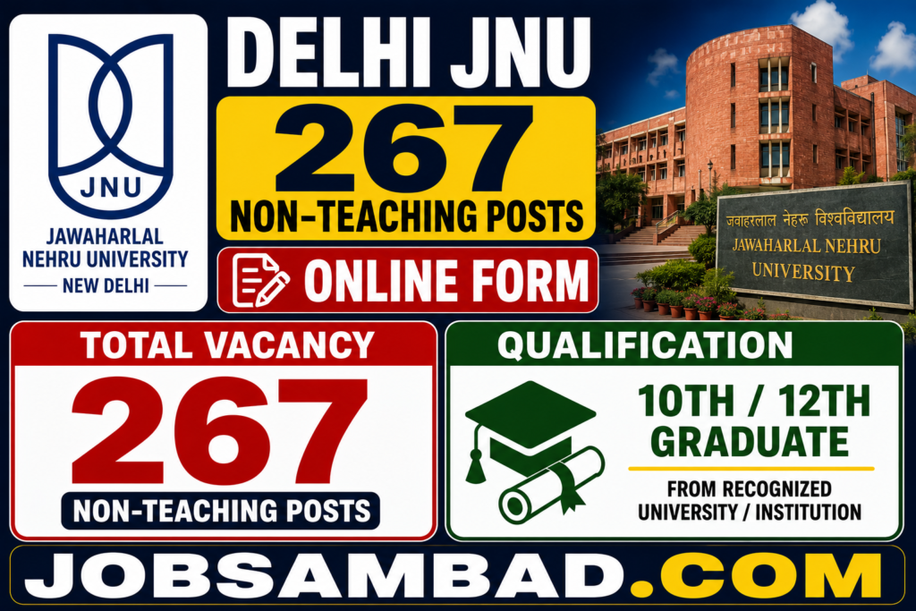 Delhi JNU 267 Non-Teaching Posts Online Form