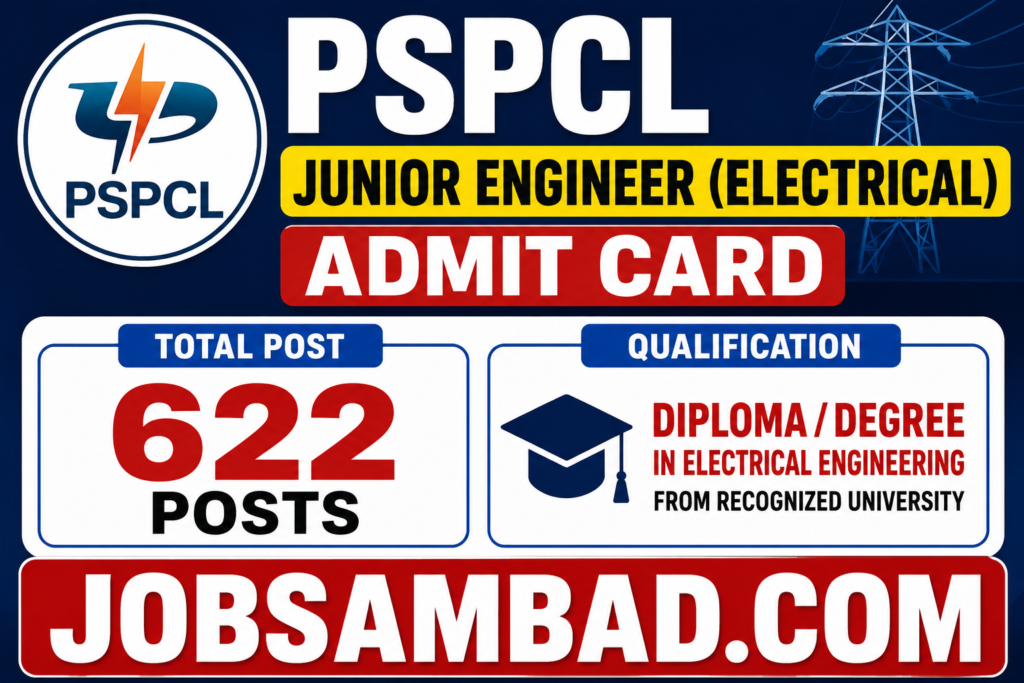 PSPCL Junior Engineer (Electrical) Admit Card