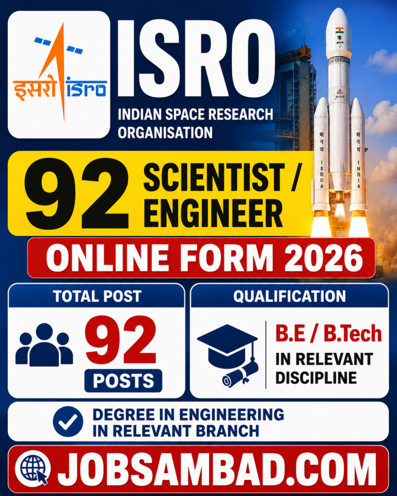 ISRO 92 Scientist / Engineer Online Form 2026