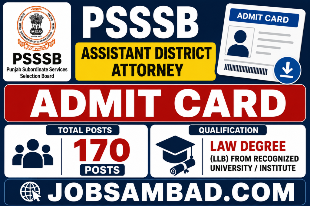 PSSSB Assistant District Attorney Admit Card