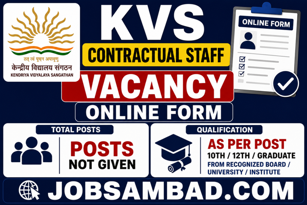 KVS Contractual Staff Vacancy Online Form