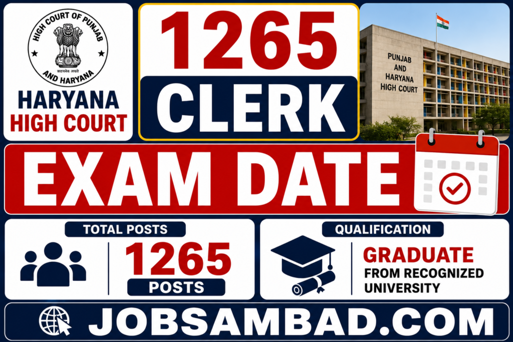 Haryana High Court 1265 Clerk Exam Date