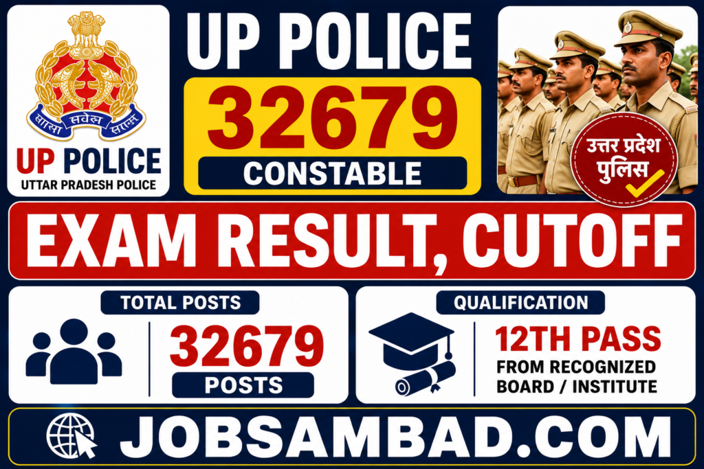 UP Police 32679 Constable Exam Result, Cutoff