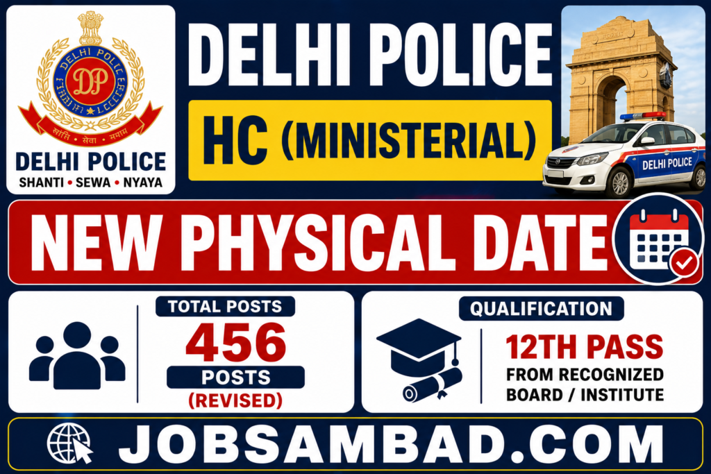 Delhi Police HC (Ministerial) New Physical Date