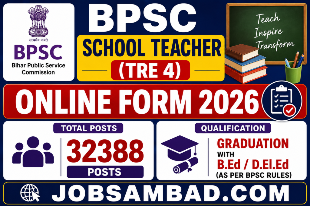 BPSC School Teacher (TRE 4) Online Form 2026