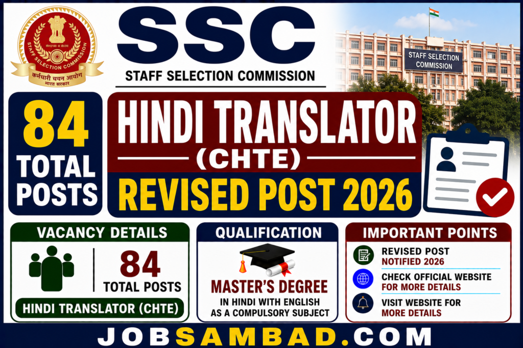 SSC Hindi Translator (CHTE) Revised Post 2026
