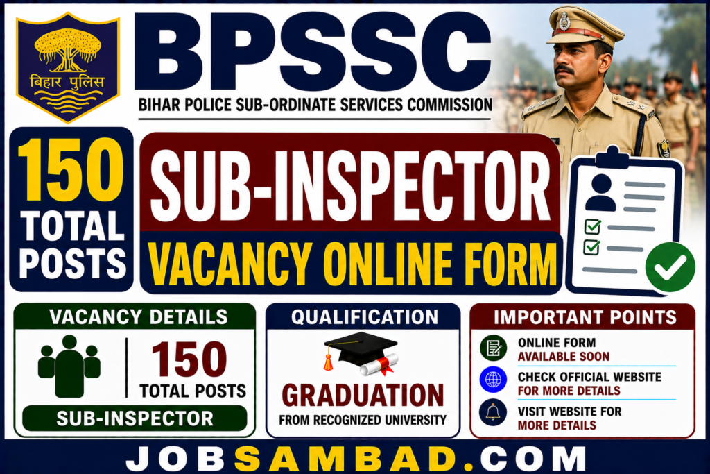 BPSSC 150 Sub-Inspector Vacancy Online Form