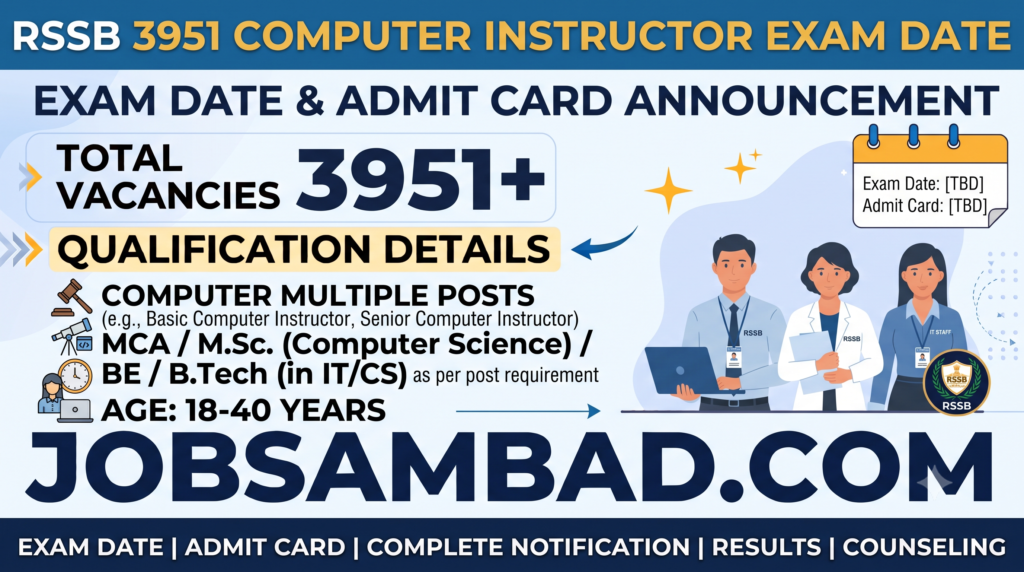 RSSB 3951 Computer Instructor Exam Date