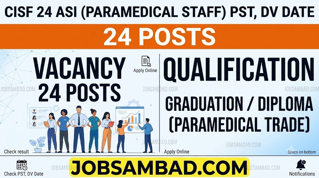 CISF 24 ASI (Paramedical Staff) PST, DV Date