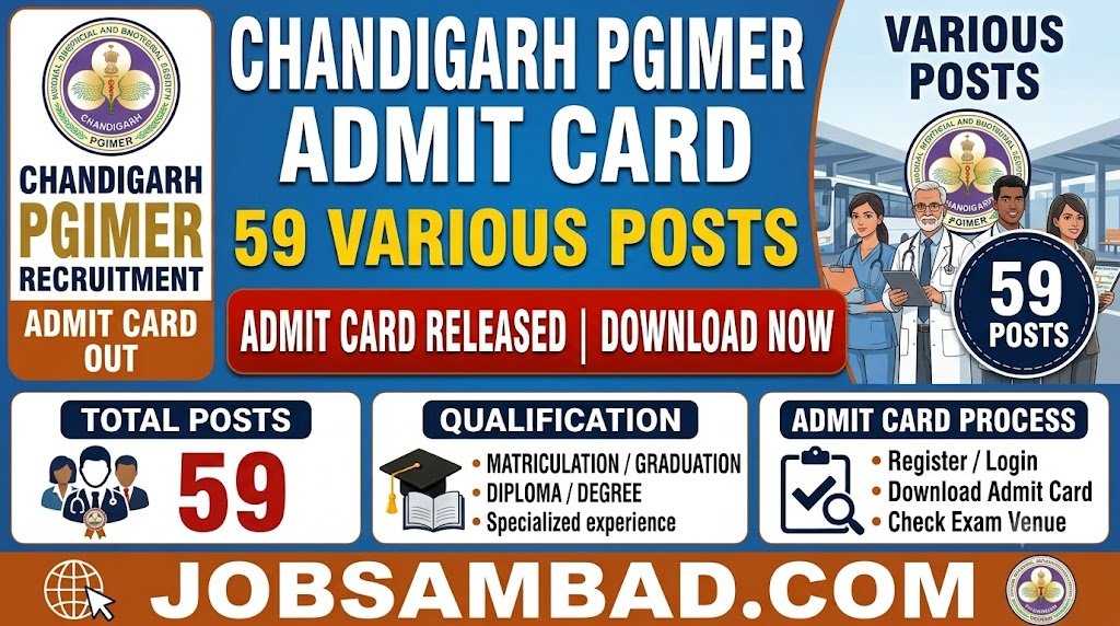 Chandigarh PGIMER Various Posts Admit Card