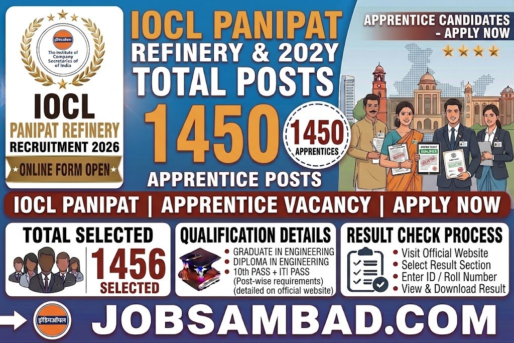 IOCL Panipat Refinery Apprentice Online Form