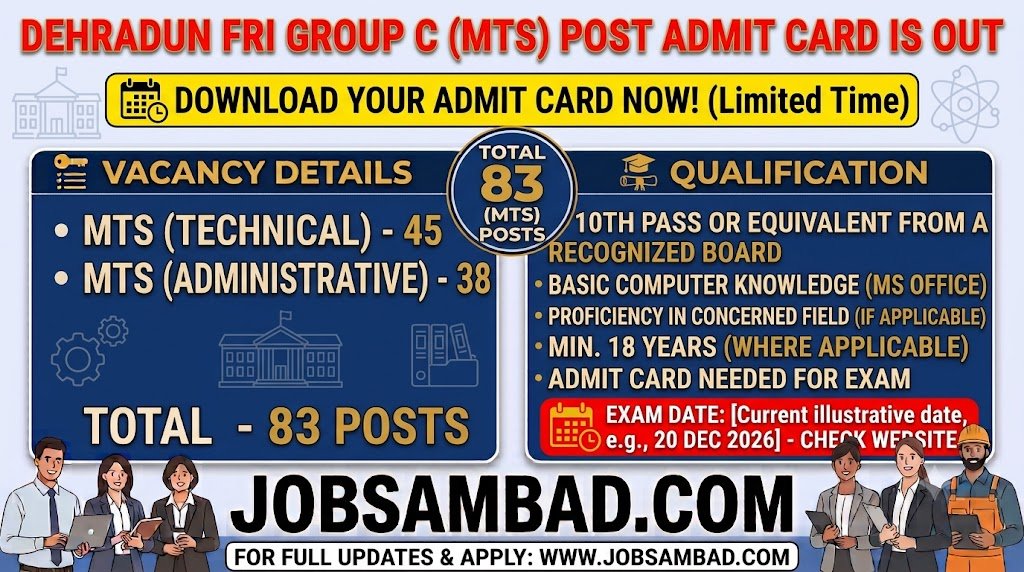 Dehradun FRI Group C (MTS) Post Admit Card