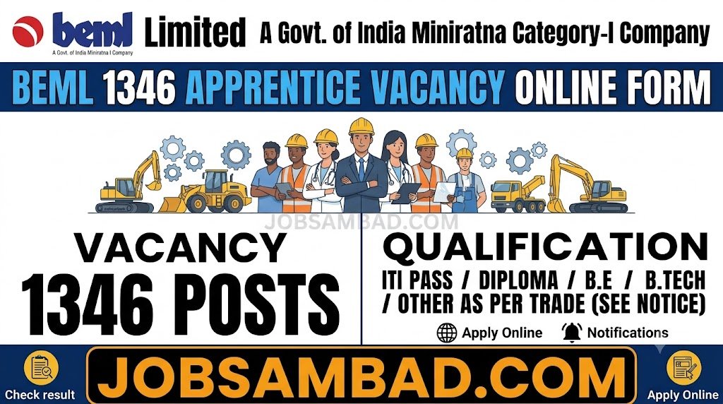 BEML 1346 Apprentice Vacancy Online Form