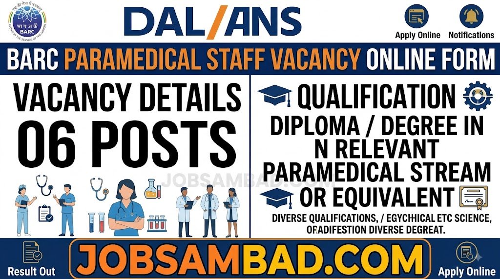 BARC Paramedical Staff Vacancy Online Form