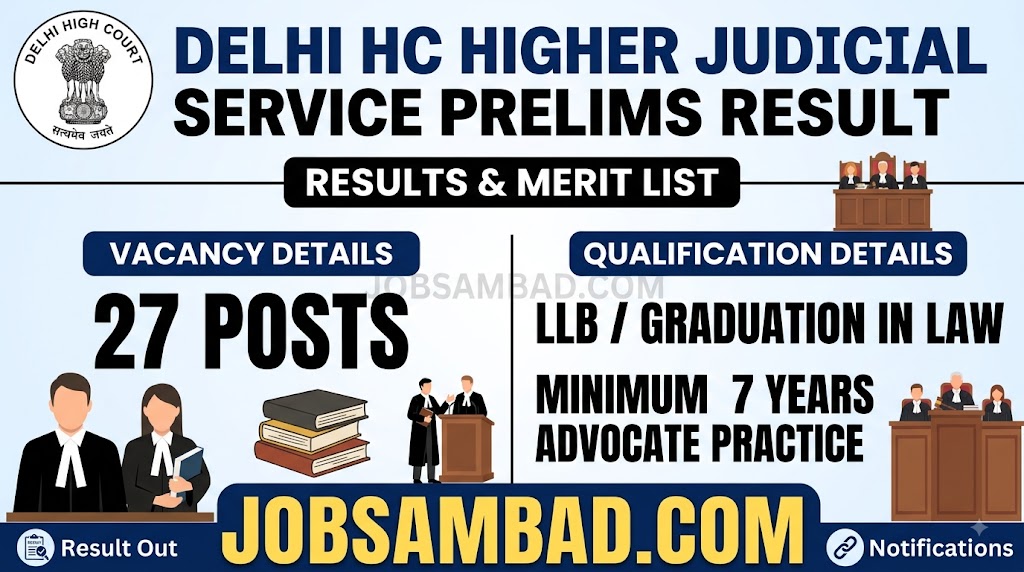 Delhi HC Higher Judicial Service Prelims Result