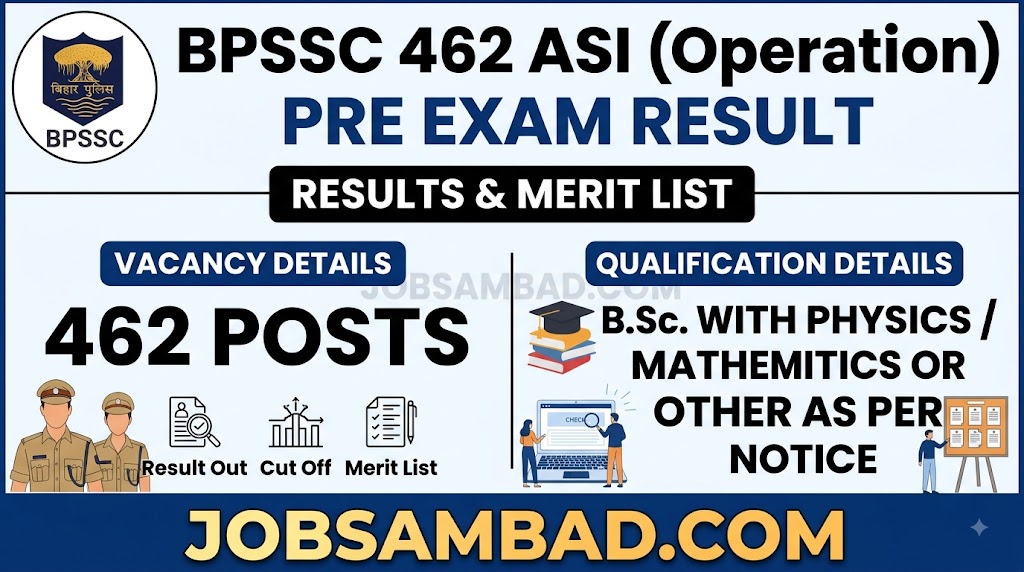 BPSSC 462 ASI (Operation) Pre Exam Result