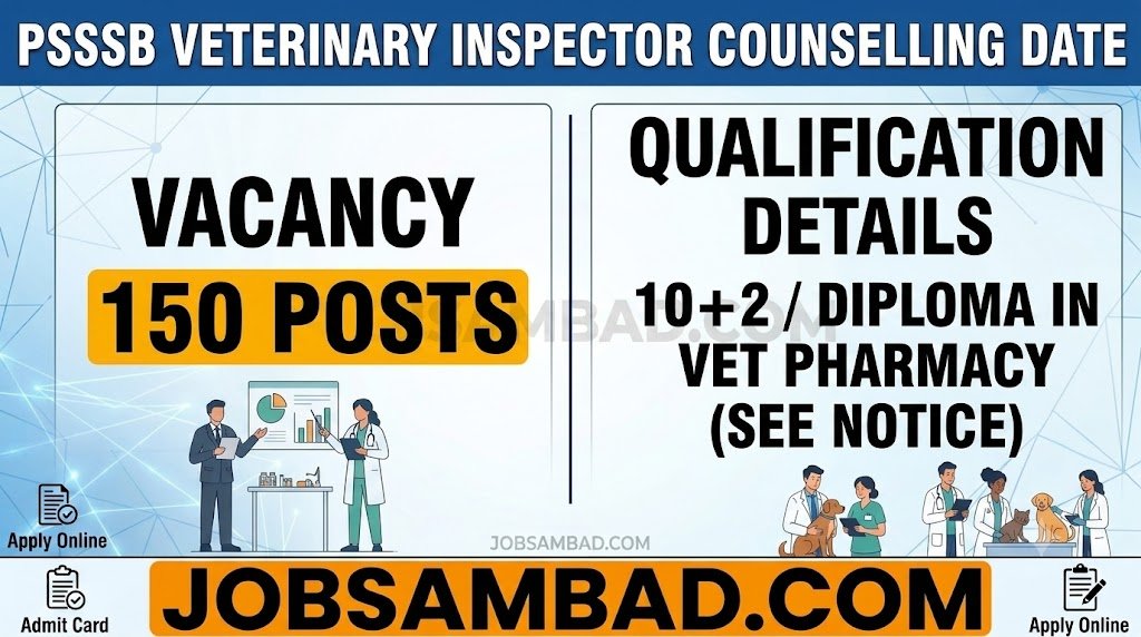 PSSSB Veterinary Inspector Counselling Date