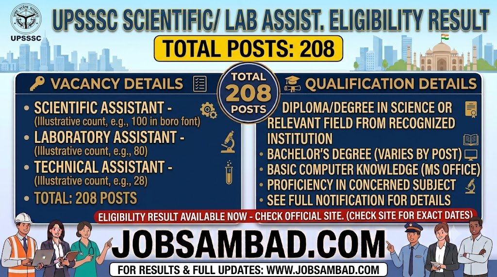UPSSSC Scientific/ Lab Assist. Eligibility Result
