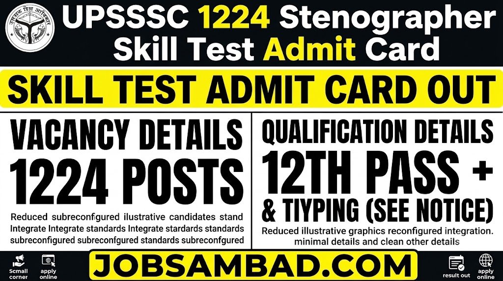 UPSSSC 1224 Stenographer Skill Test Admit Card