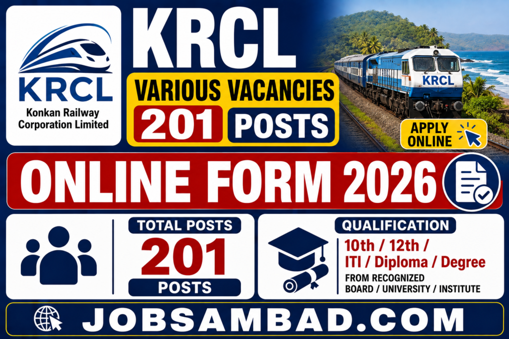 KRCL 201 Various Vacancies Online Form 2026