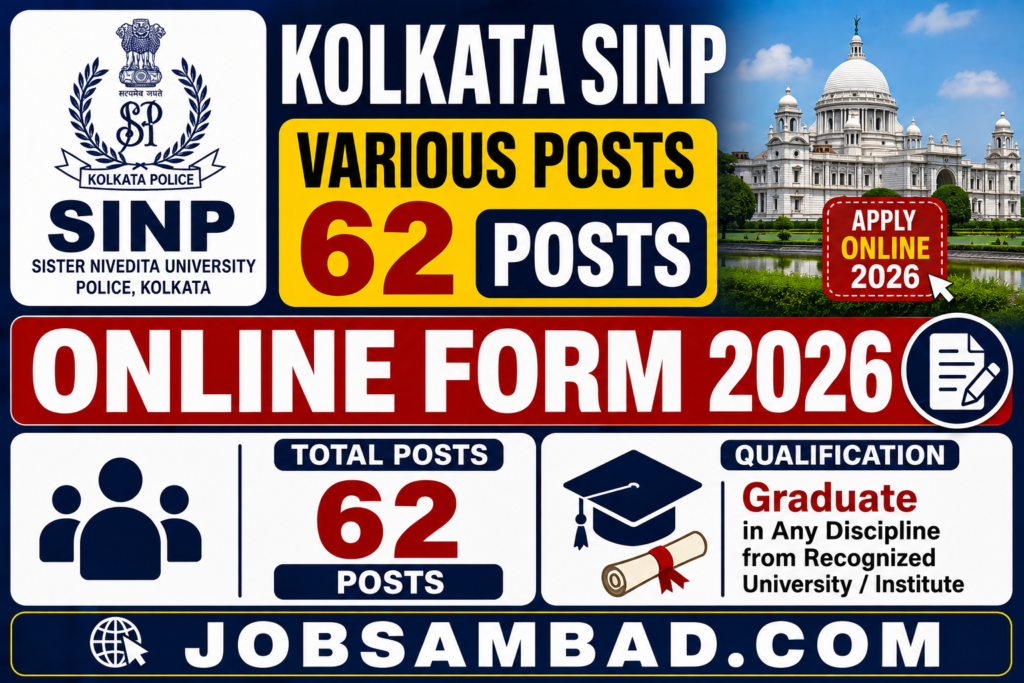 Kolkata SINP Various Posts Online Form 2026