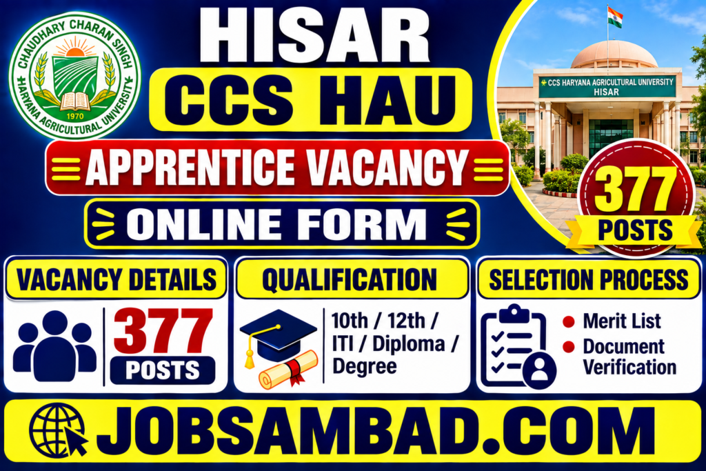 Hisar CCS HAU Apprentice Vacancy Online Form