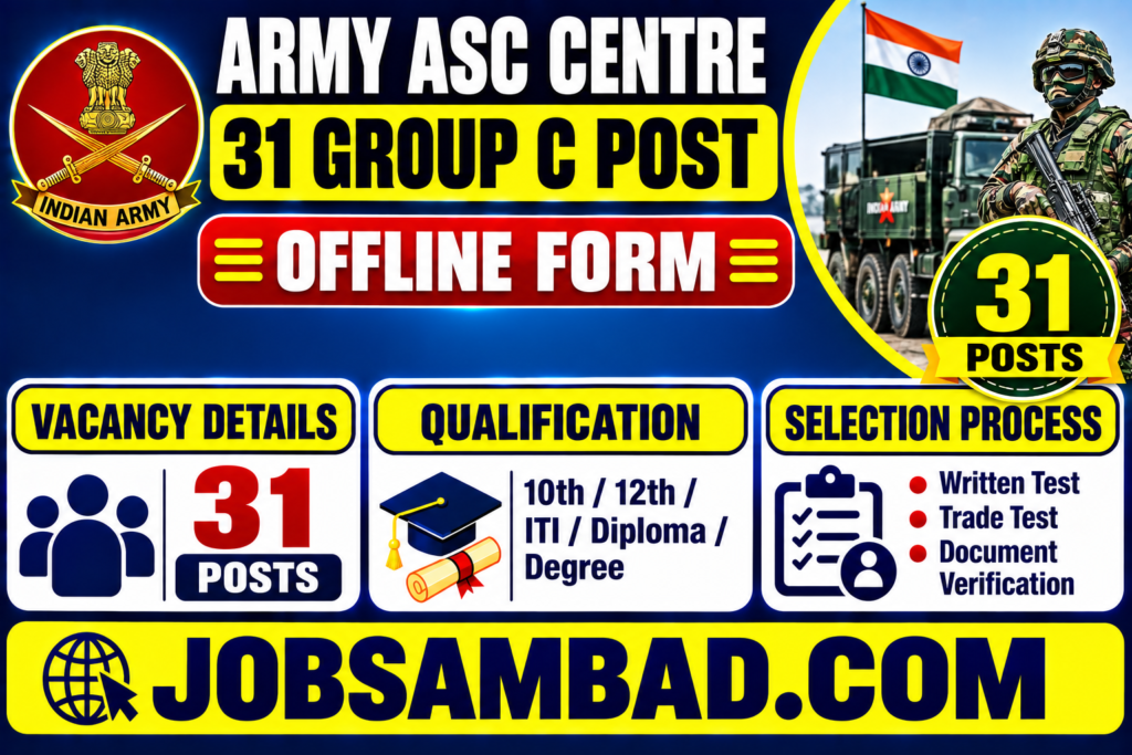 Army ASC Centre 31 Group C Post Offline Form