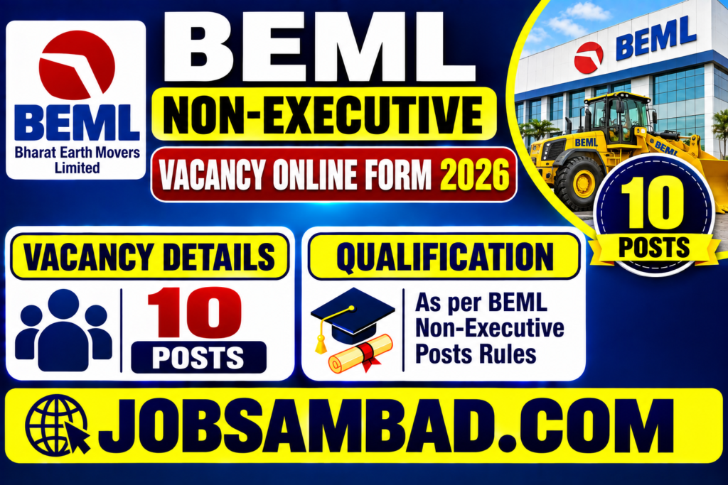 BEML Non-Executive Vacancy Online Form 2026