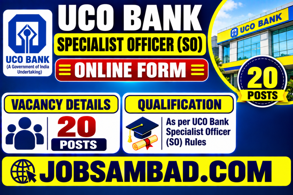 UCO Bank Specialist Officer (SO) Online Form