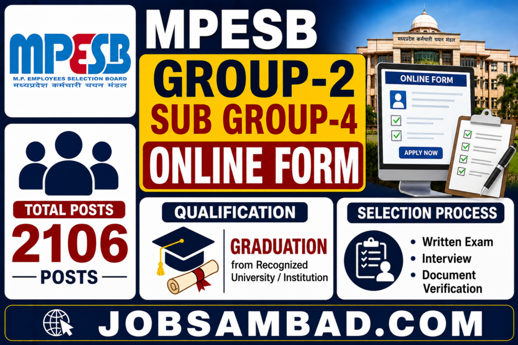 MPESB 2106 Group-2 Sub Group-4 Online Form