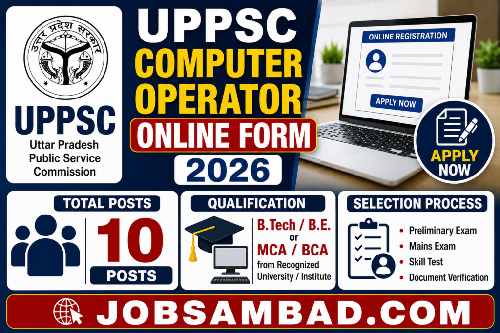 UPPSC Computer Operator Online Form 2026