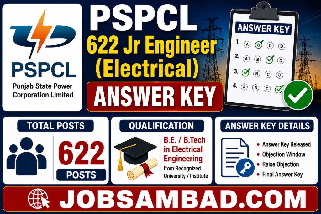 PSPCL 622 Jr Engineer (Electrical) Answer Key