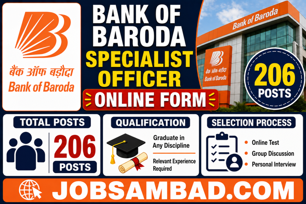 Bank of Baroda Specialist Officer Online Form