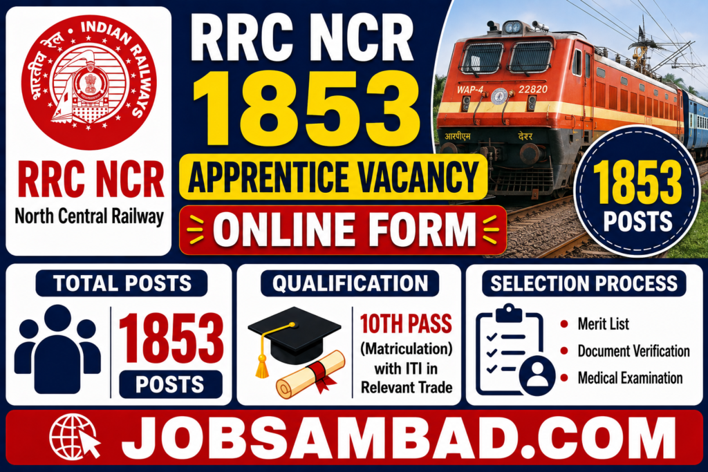 RRC NCR 1853 Apprentice Vacancy Online Form