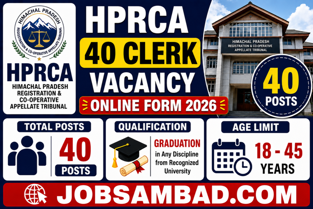 HPRCA 40 Clerk Vacancy Online Form 2026